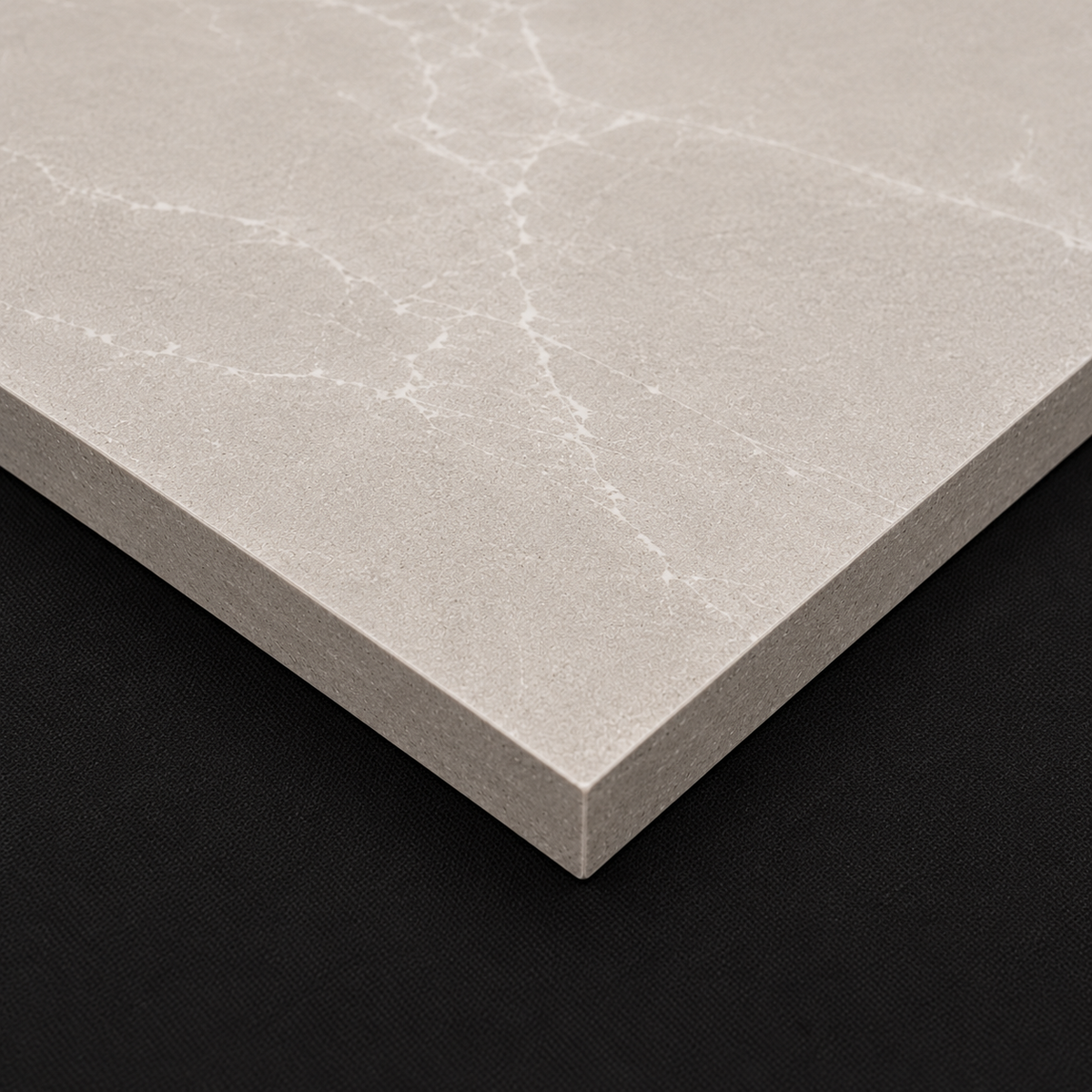 Acrylic Stone Compact Worktop - Light Grey with White Accents
