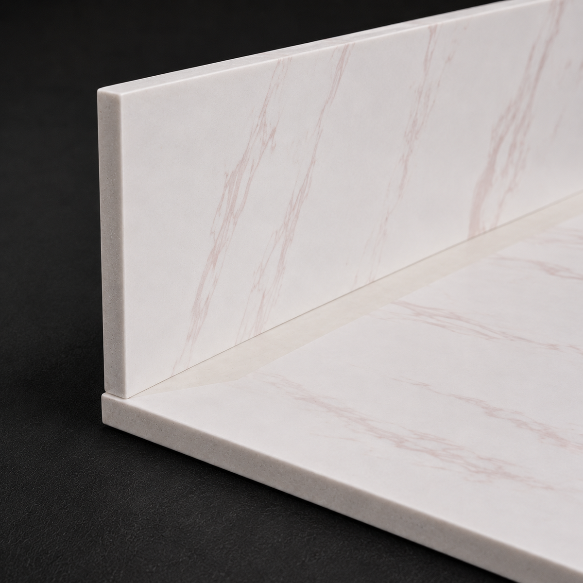 Acrylic Stone Compact Worktop - Egg White with Pink Details