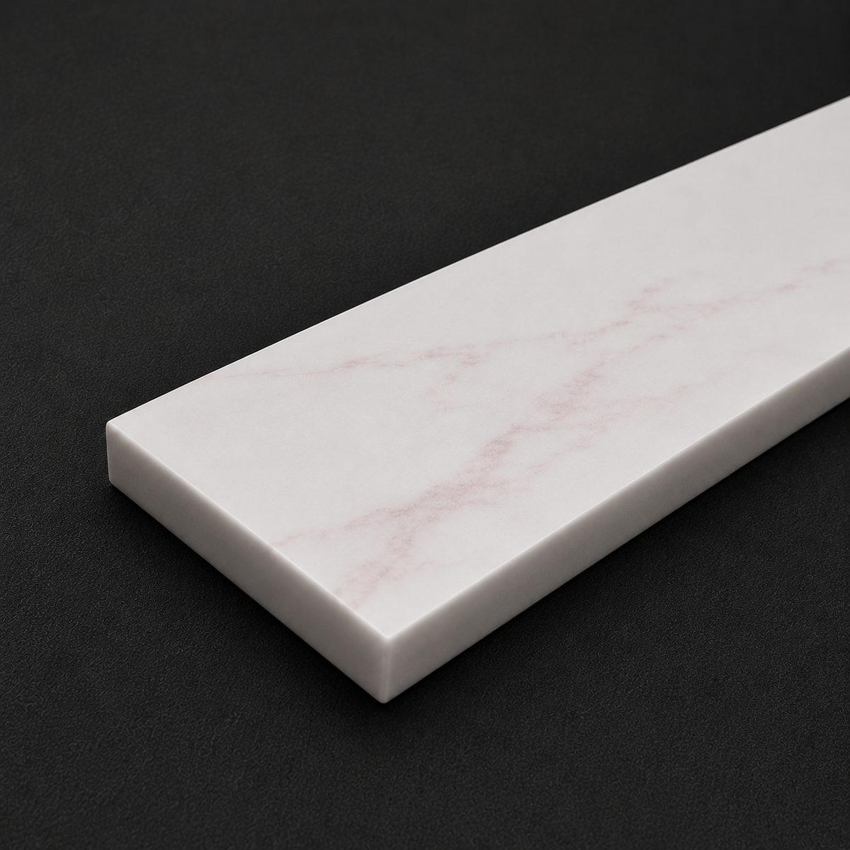 Acrylic Stone Compact Upstand - Egg White with Pink Details