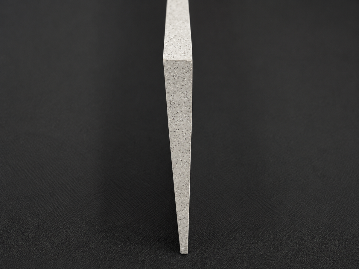 Acrylic Stone Compact Worktop - Light Grey with White Accents
